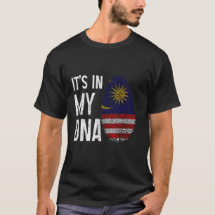 Camiseta Malásia Está no meu DNA Herit do Orgulho da Bandei