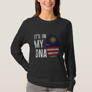 Camiseta Malásia Está no meu DNA Herit do Orgulho da Bandei