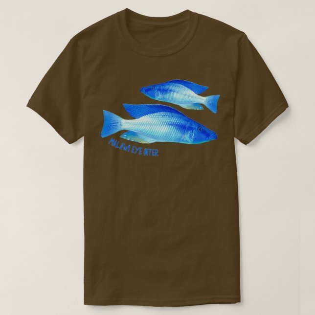 Camiseta Malawi Eye Biter Cichlid Compressiceps Aquarium (Frente do Design)