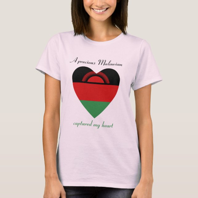 Camiseta Malawi Flag Sweetheart T-Shirt (Frente)