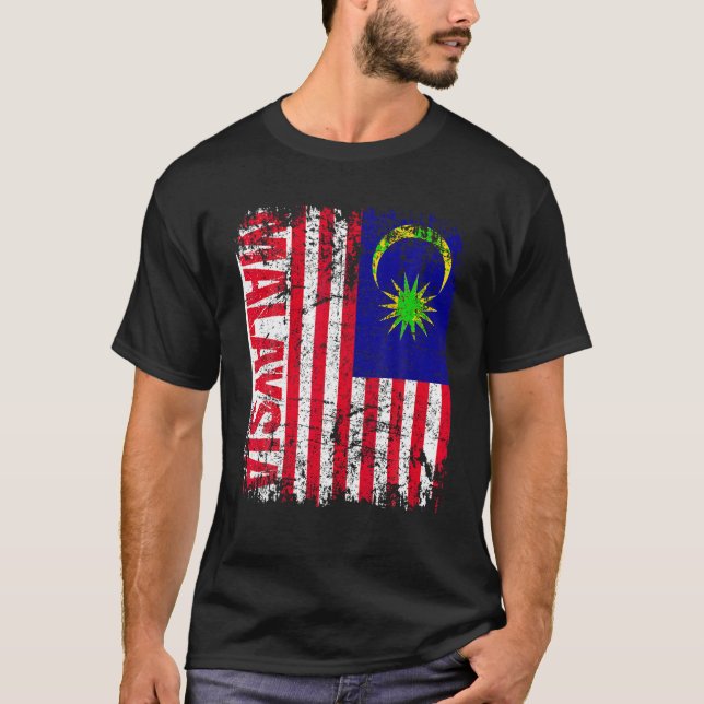 Camiseta MALAYSIA Flag Vintage - MALAYSIA - Saqueia (Frente)