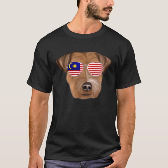 Camiseta Malaysian Flag Russell Terrier Dog Malaysia Pocket (Frente)