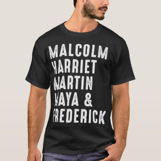 Camiseta Malcolm Harriet Martin Maya Frederick Líder Negro
