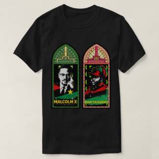 Camiseta Malcolm X Marcus Garvey vitral pan-africano