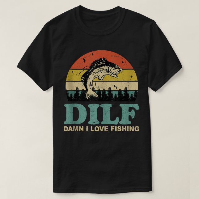 Camiseta Maldição, adoro pescar Engraçado, dizendo pescador (Frente do Design)
