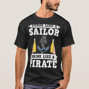 Camiseta Maldição Como Um Marinheiro Beber Como Uma Cerveja