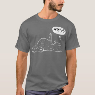 Camiseta Maldição de Gatinho de Gato de Dedo Médio de Gato