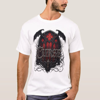 Camiseta Maldição - Design de Fantasia Escura da Igreja Gót