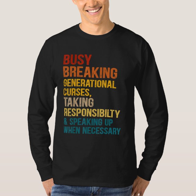 Camiseta Maldições Geracionais De Interrupção Ocupada Toman (Frente)