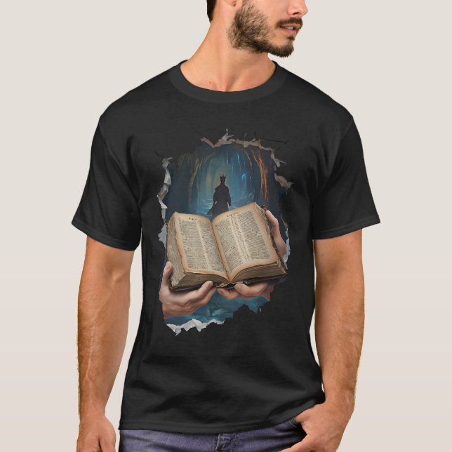 Camiseta Maldita Biblioteca Horror T-Shirt - Fantasia Gótic (Frente)