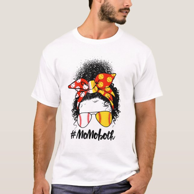 Camiseta Maldito Cabelo Africano Afro Mãe De Ambos Softball (Frente)