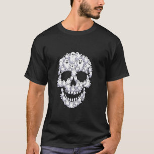 Camiseta Maldito Caveira Fantasma Figurino de Halloween