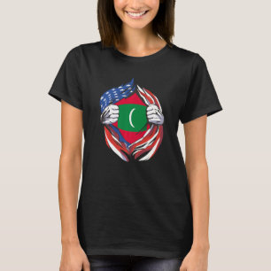 Camiseta Maldivas Flag American Orud Do Meu Herito Maldívio