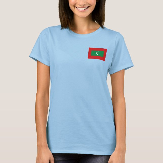 Camiseta Maldivas Flag e Map dk T-Shirt (Frente)