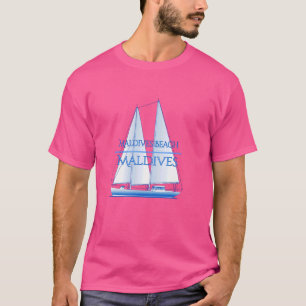 Camiseta Maldives Beach Maldives Barco náutico de veleiro