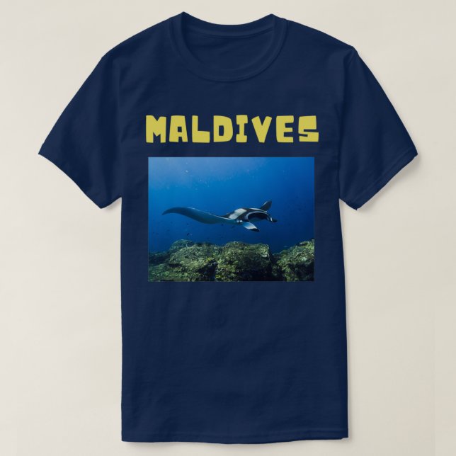 Camiseta Maldives cute manta ray diving (Frente do Design)