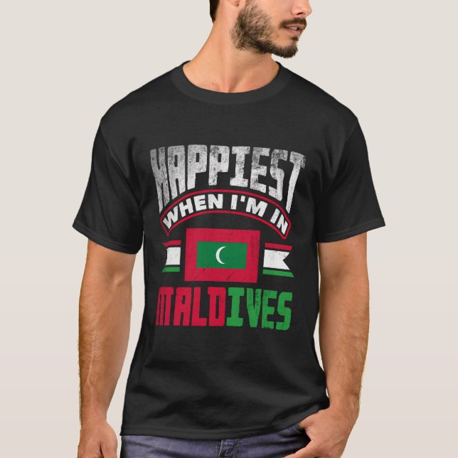 Camiseta Maldiviana Maldivas Sinaliza Mais Feliz Quando Est (Frente)