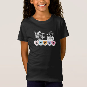 Camiseta Male Female Idols Cantando KPop Hearts Music Desig