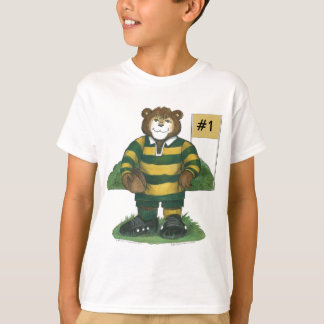 Camiseta Male Rugby Bear in Green and Gold