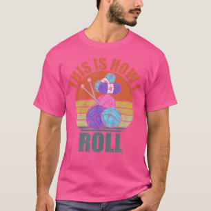 Camiseta Malha Crochê Agulhas de Tricô Frases de Tricô