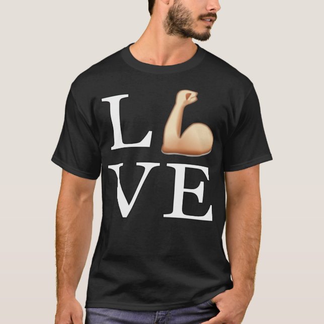 Camiseta Malhação de amor Músculos voadores ícone de emoji  (Frente)