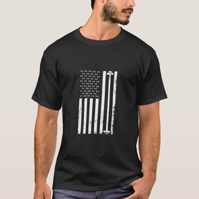 Camiseta Malhação De Bandeira Americana E Levantamento De P (Frente)