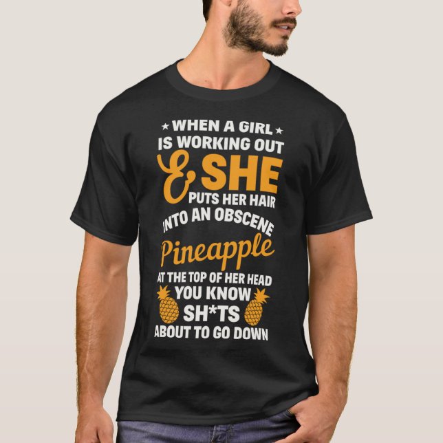 Camiseta Malhação de Desenho de Abacaxi Obscena Citações de (Frente)