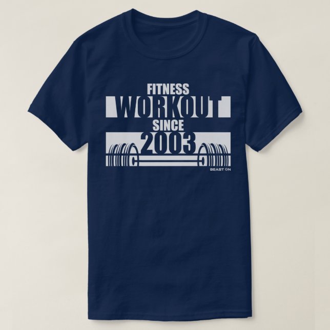 Camiseta Malhação de Ditos de Motivação Gym desde 2003 (Frente do Design)
