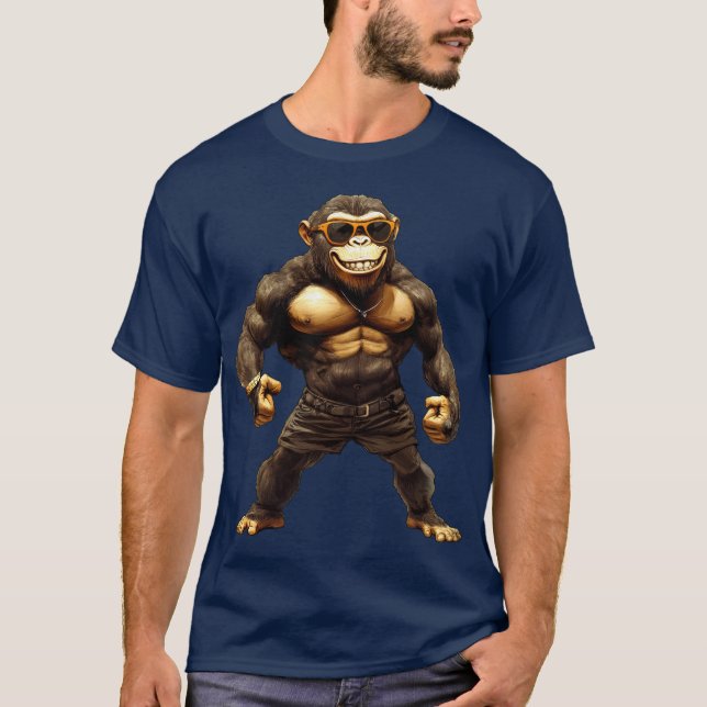 Camiseta Malhação de macacos/Camisa-T de macaco-treinador (Frente)