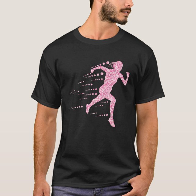 Camiseta Malhação de ressonância de Sprinterin cor-de-rosa (Frente)
