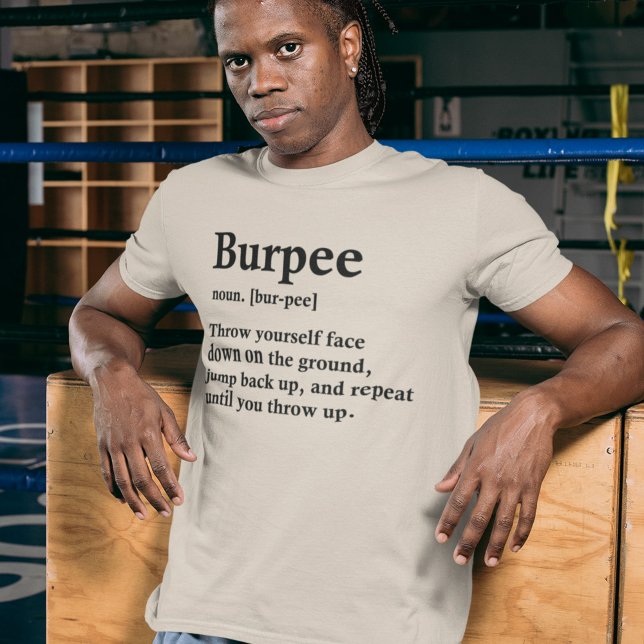 Camiseta Malhação Engraçada de Definição de Burpee do Worko (Criador carregado)