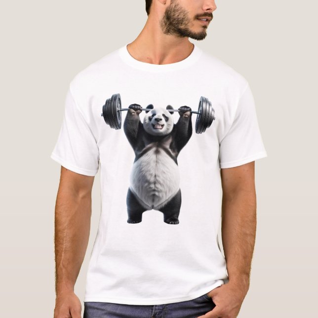 Camiseta Malhação Engraçada De Panda Elevador (Frente)