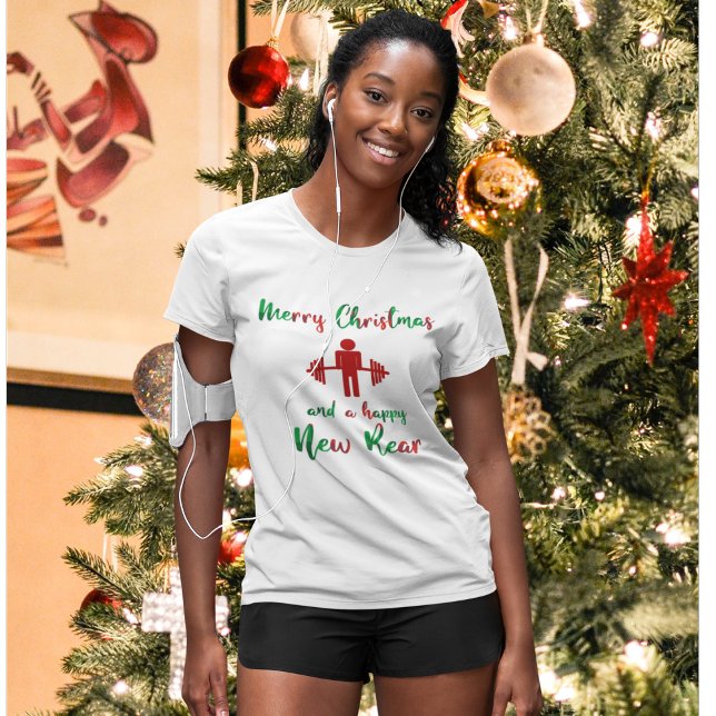 Camiseta Malhação engraçada Treinador de Natal Fitmas (Criador carregado)