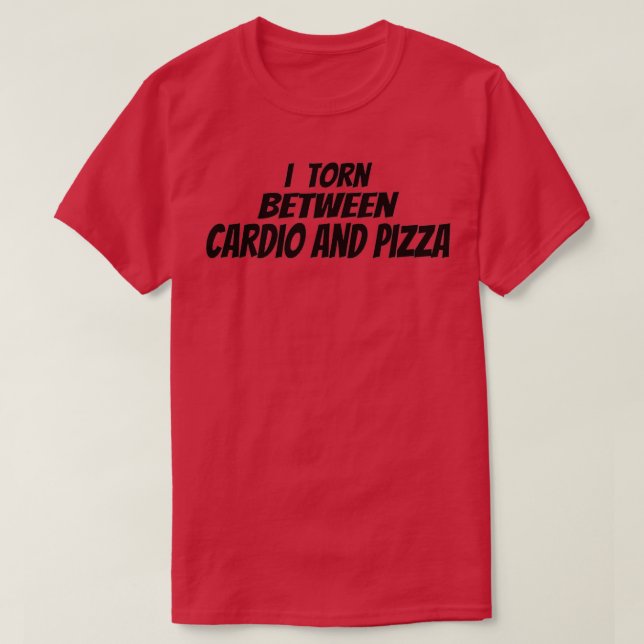 Camiseta Malhação I rasgada entre Cardio e Pizza (2) (Frente do Design)
