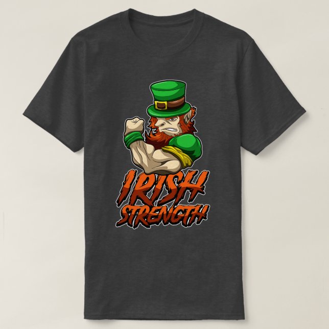 Camiseta Malhação Leprechaun Irish Strenght Goblin Gym (Frente do Design)