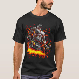 Camiseta Malhação Muscular Chamas de Levantamento de Peso M