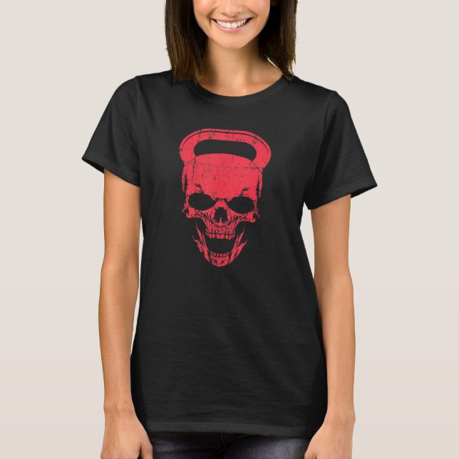 Camiseta Malhação Skull Dumbbell Gym Bodybuilding (Frente)