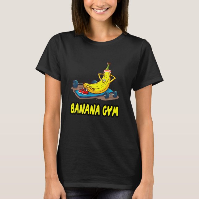 Camiseta Malhações E Bananas Para Um Atleta De Banana Vegan (Frente)