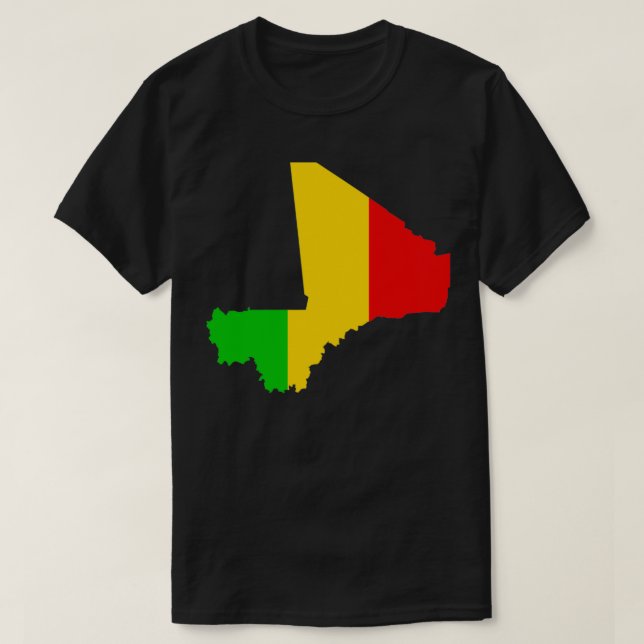 Camiseta Mali National Flag inside African Nation of Mali O (Frente do Design)