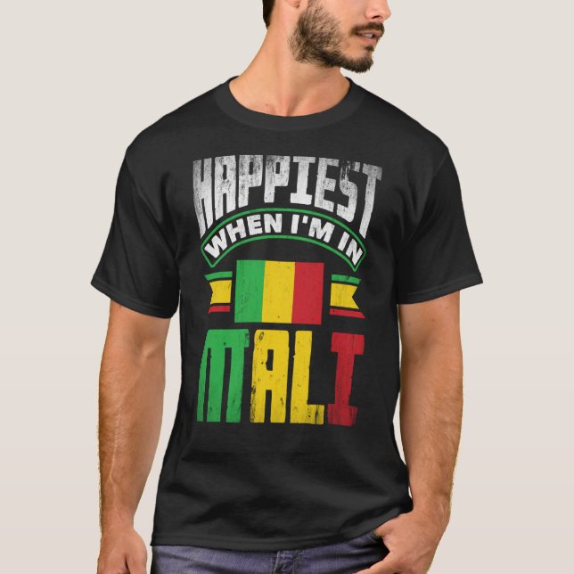 Camiseta Mali, Sinalizador Mali, é o que mais acontece quan (Frente)