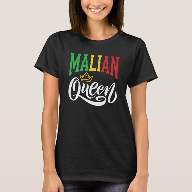 Camiseta Malian Queen Mali Malian Mali Flag (Frente)