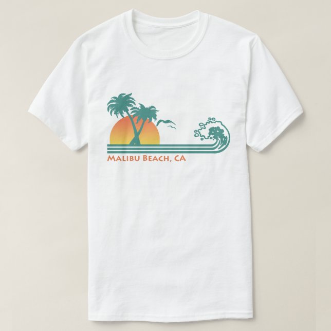 Camiseta Malibu Beach CA (Frente do Design)