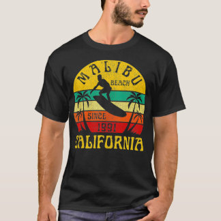 Camiseta Malibu Beach California Surfing Ocean Vinta