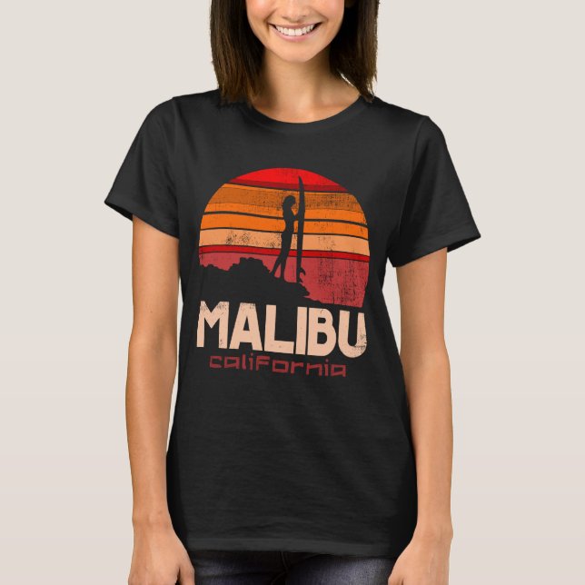 Camiseta Malibu Beach Sunset surf (Frente)