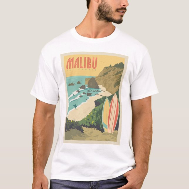 Camiseta Malibu, Califórnia (Frente)