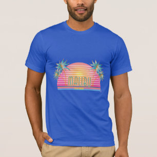Camiseta Malibu, California Sun, Palms Graphic T-shirt