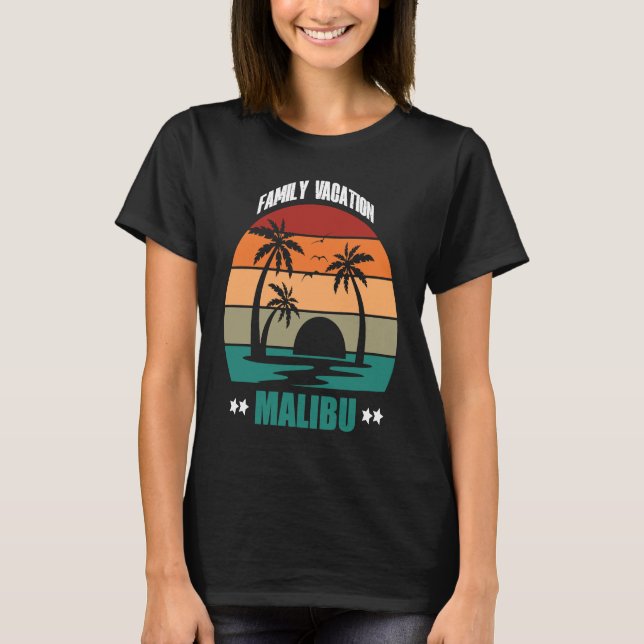 Camiseta Malibu Summer Family Couple Matching Holiday (Frente)