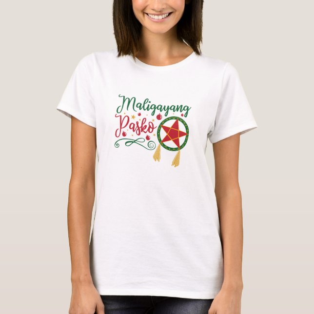 Camiseta Maligayang Pasko Filipino Natal Filipinas (Frente)