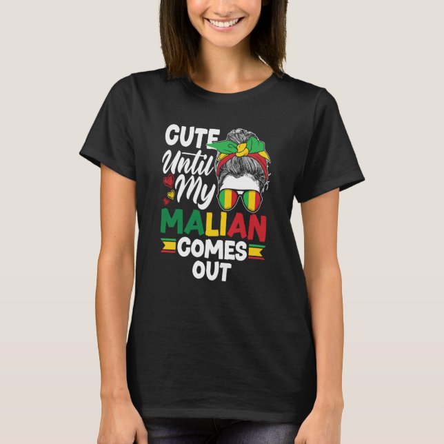 Camiseta Malinês - Mali Flag Cute Até Meu Mali Chegar (Frente)