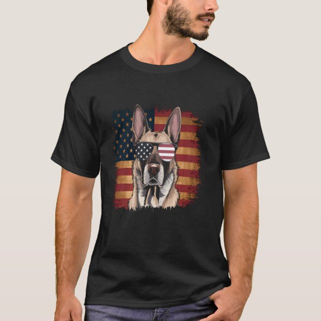 Camiseta Malinois Belga 4 De Julho (Frente)
